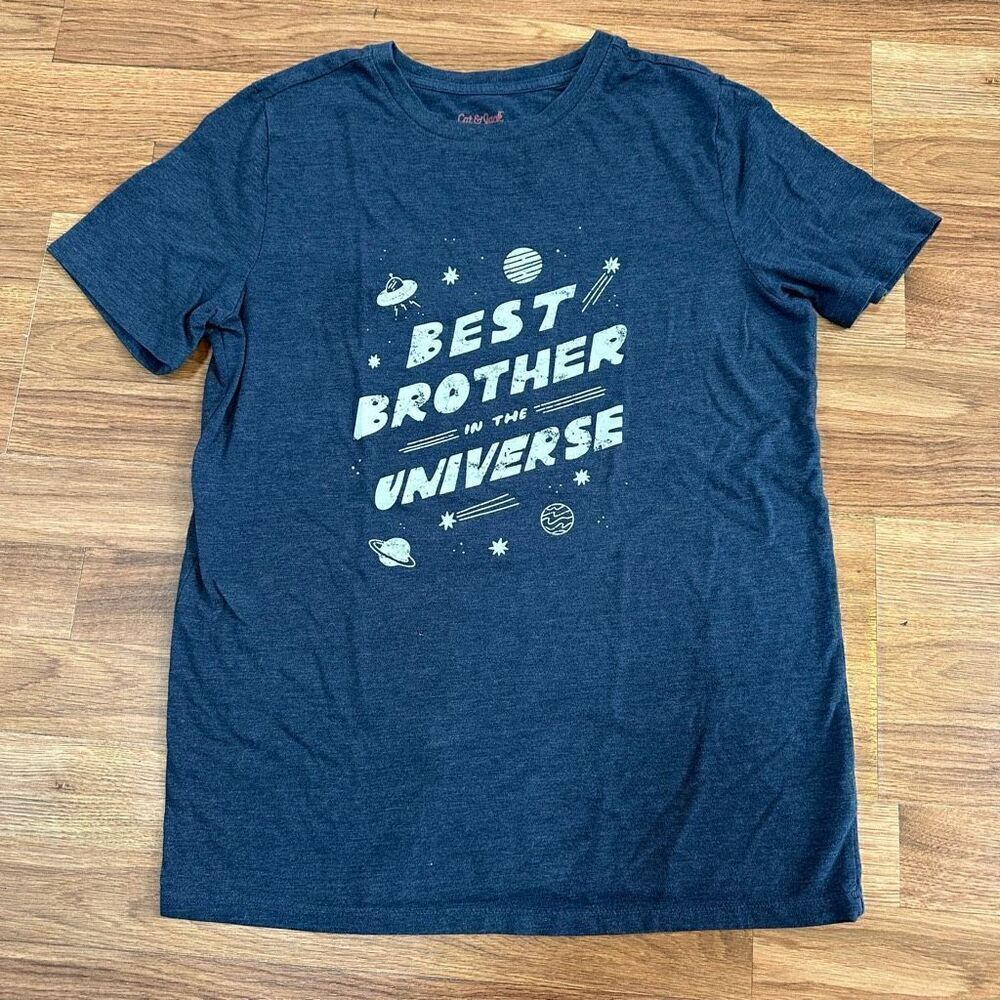 Cat & Jack Short Sleeve T-shirt Blue | Best Brother| Size XXL (18)